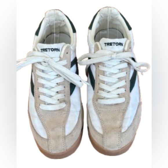 Tretorn Rawlings cream & dk grn lace up sneaker SZ 8 - Picture 4 of 11